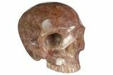 Realistic, Carved Strawberry Quartz Crystal Skull #150990-2